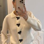 Ecru Ruby Bow Cardigan