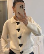 Ecru Ruby Bow Cardigan