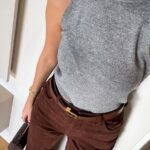 Sleeveless Neck Knitwear - Grey