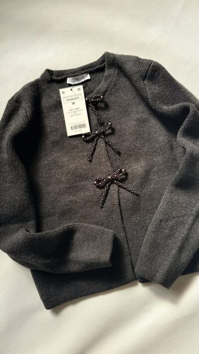 Festive Knit Cardigan - Grey