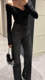 Black Vintage Premium Stone Jean - Image 2