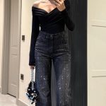 Black Vintage Premium Stone Jean