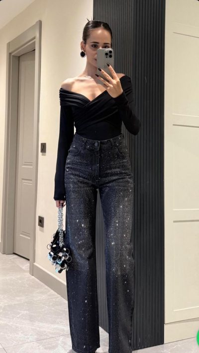 Black Vintage Premium Stone Jean
