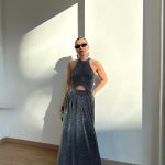 Halter Collar Stone Printed Dress