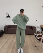 Antique Green Sweat Tracksuit Set