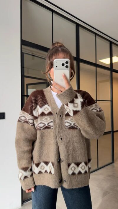 PATTERNED CHARDON CARDIGAN