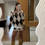 Pukie Baklava Pattern Skirted Knitwear Set