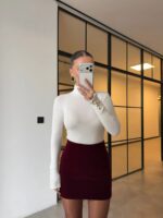 SLEEVED STAND COLLAR BLOUSE WITH SNAPS - Image 2