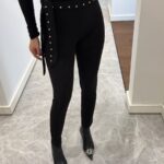 WAIST STONE PROCESSING DETAILED TIGHTS