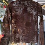 Brown Transparent Self Patterned Blouse