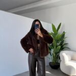Brown High Waist Leather Palazzo Pants