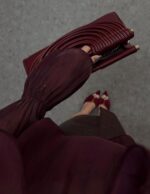 Organza Loose Claret Red Blouse - Image 3