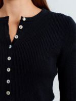Wool Blended Thin Knitwear-Black - Image 2