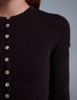 Wool Blended Thin Knitwear-Dark Brown - Image 2