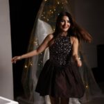 Preorder Top Sequin Bottom Poplin Dress -Brown