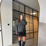 STRAP SATIN BLOUSE SWEATER DOUBLE SET