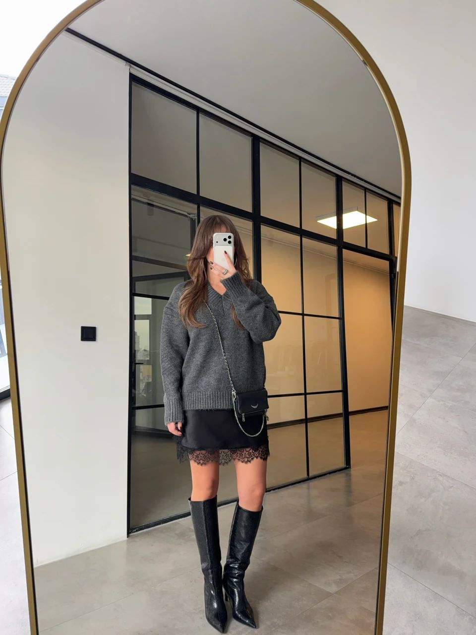 a277feae-518a-4c93-af5a-39f62f166270 STRAP SATIN BLOUSE SWEATER DOUBLE SET - Image 1