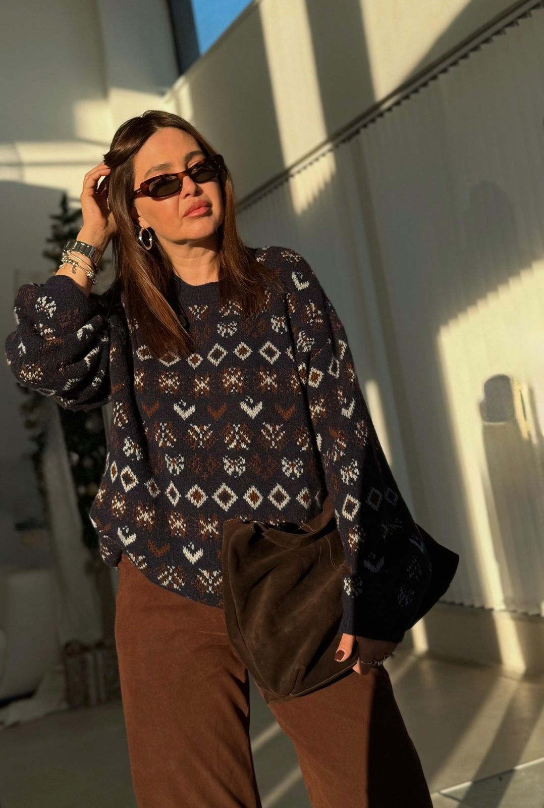 acd01f10-e082-4aed-8591-ce4667b5860a Navy Blue New Year Themed Sweater - Image 1