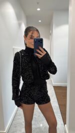 Midnight Sequin Jusy Jacket — Black - Image 2