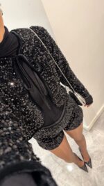 Midnight Sequin Jusy Jacket — Black - Image 4