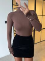 SLEEVED STAND COLLAR BLOUSE WITH SNAPS - Image 2