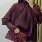 Organza Loose Claret Red Blouse