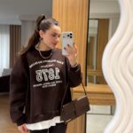 Brown 1875 Graphic Oversized Sweatshirt