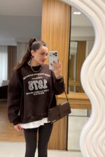 Brown 1875 Graphic Oversized Sweatshirt