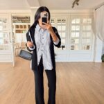 Women's White Striped Shirt