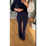 Rose Spanish Leg Lycra Trousers - Navy Blue - Image 2
