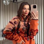 Orange Desert Print Fleece Pullover Sweater