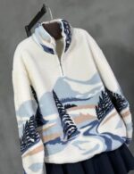 Plush Teddy Pine Wood Patterned Sweater (Indigo) - Image 2
