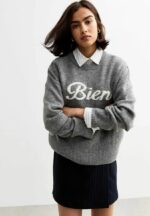 Gray Bien Graphic Knit Sweater