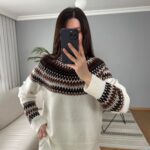 Women's Cream Fair Isle Knit Sweater
