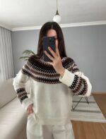 Cream Fair Isle Knit Sweater