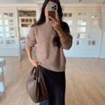 Brown Wool Crew Neck Sweater