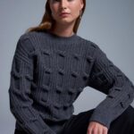 Black Chunky Cable Knit Sweater