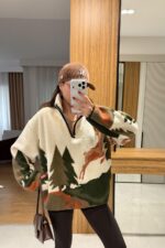 Presy Khaki Deer Teddy Sweater - Image 2