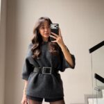 ANTHRACITE BACK LACE DETAILED SWEATER