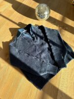 INDIGO COLLAR JEAN MODEL OVERSIZE KNITWEAR SWEATER - Image 3