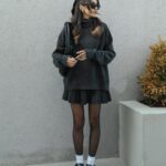 Turtleneck Knitwear Sweater with Pleated Skirt Set