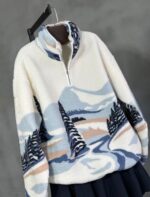 Plush Teddy Pine Wood Patterned Sweater (Indigo) - Image 3