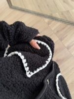 Black Sherpa Sweater With Contrast Trim - Image 3