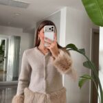 Sand Beige Fur - Trim Cardigan