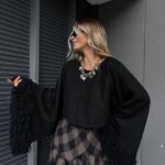 Noir Fringe Cuff Sweater