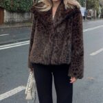 Women's Faux Fur Leopard Print Jacket