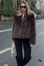 Women's Faux Fur Leopard Print Jacket