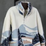 Plush Teddy Pine Wood Patterned Sweater (Indigo)