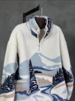 Plush Teddy Pine Wood Patterned Sweater (Indigo)