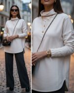 Cream Turtleneck Sweater - Image 2